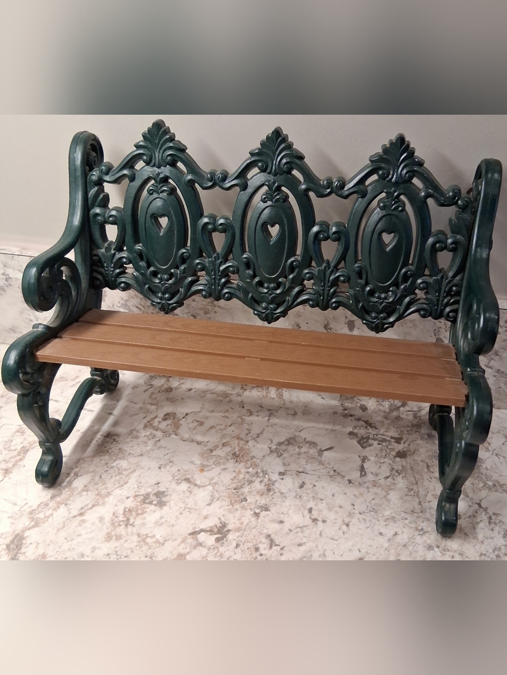 Vintage "Home Interiors" Decor Plastic Bench Shelf For Dolls & Stuffed Animals